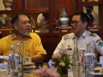 Bupati Minut Joune Ganda melakukan pertemuan dengan Duta Besar RI untuk China merangkap Mongolia Djauhari Oratmangun, Kamis (8/1/2024) di Hotel Four Point Manado