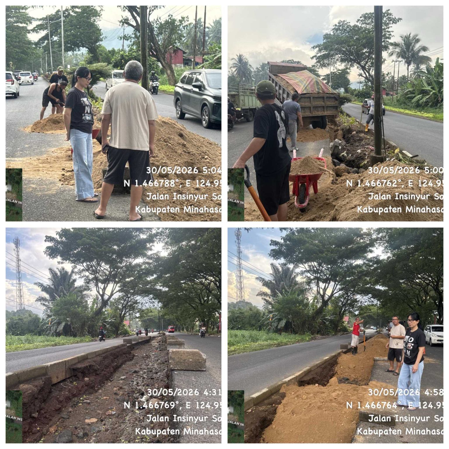 ​Cegah Kecelakaan, Dinas PUPR Minut Gerak Cepat Perbaiki Median Jalan Soekarno yang Terkikis Erosi